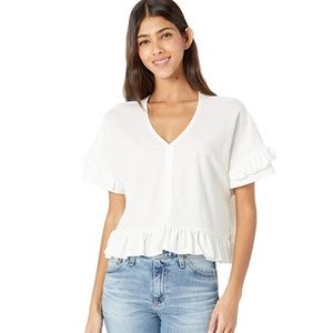 NWOT ✨Bishop + Young ruffle sleeve top size small